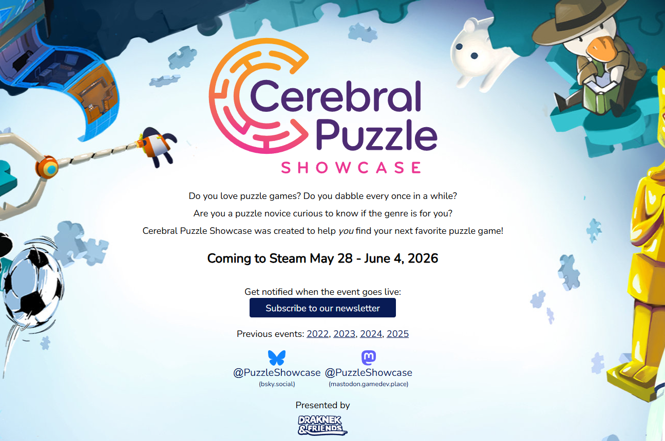 Screenshot of Cerebral Puzzle Showcase's website
